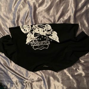 Black graphic crop top.